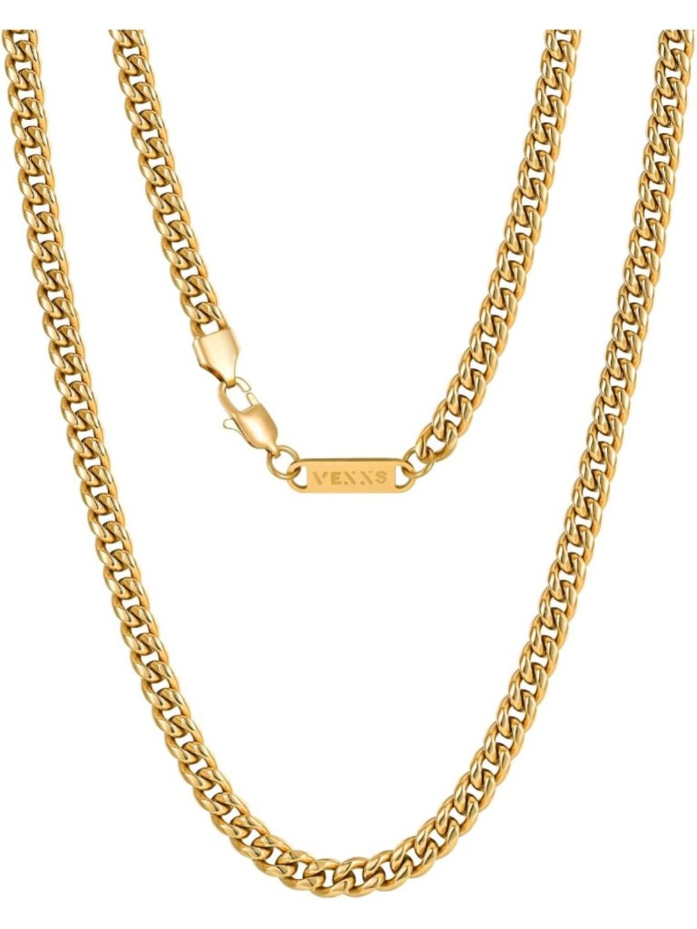 Stylish 18K Gold Filled Cuban Link Chain Necklace for Men & Women - Durable, No